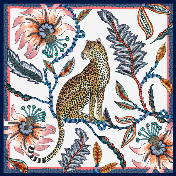 Set of Two Leopard Napkins in Frost