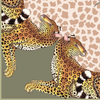 Set of Two Leopard Lily Napkins in Stone
