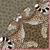 Set of Two Leopard Lily Napkins in Safari