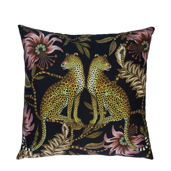 Lovebird Leopards Night Cushion Cover