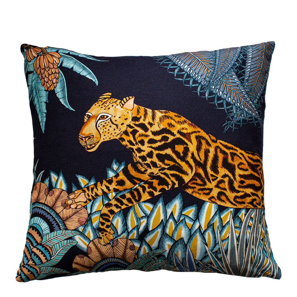 Cheetah Kings Forest Tanzanite Cotton Cushion Cover