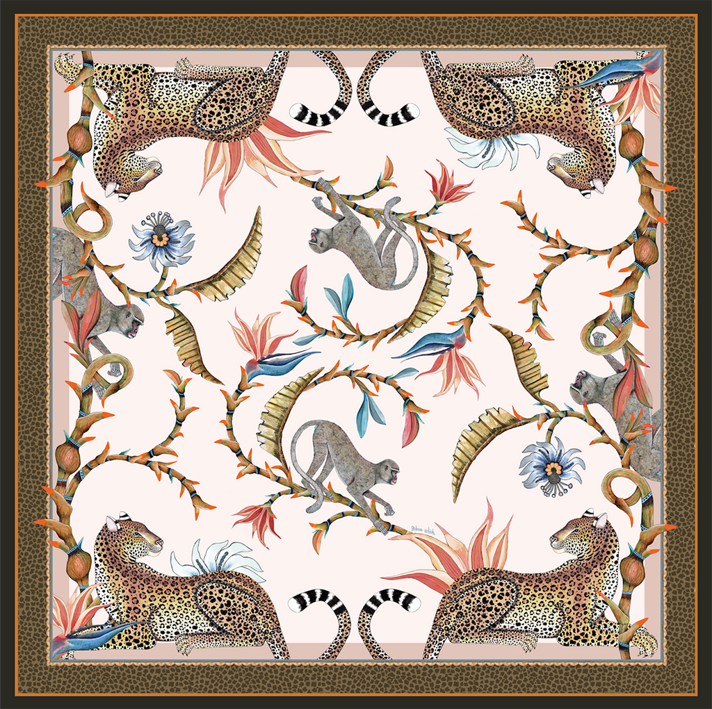Monkey Paradise Square Tablecloth in Sandstone